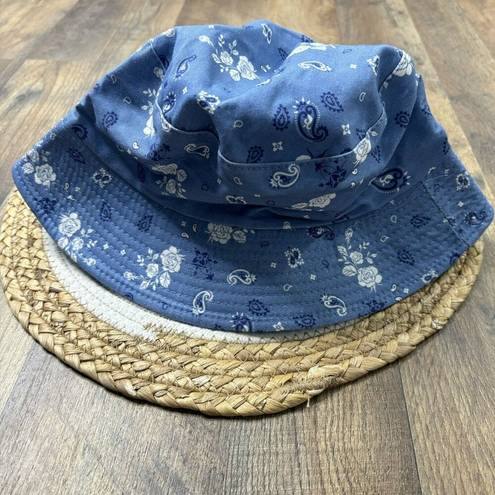 Ivory Ella  Blue Floral Bucket Hat Womens OSFM