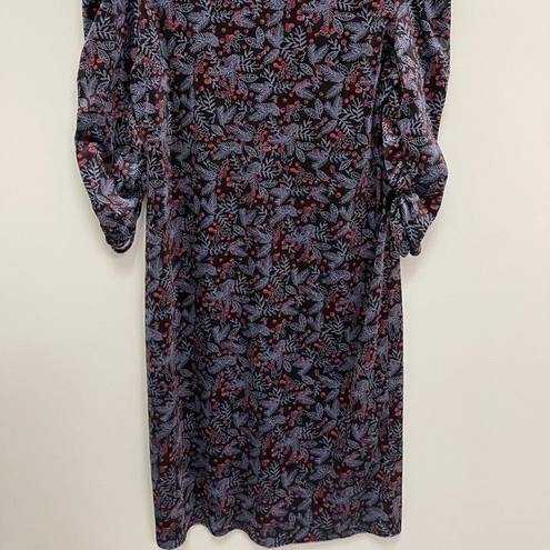 The Row THE SAVILE Dress Size 6 Puff Sleeve Velvet Holiday Nature Print Winter