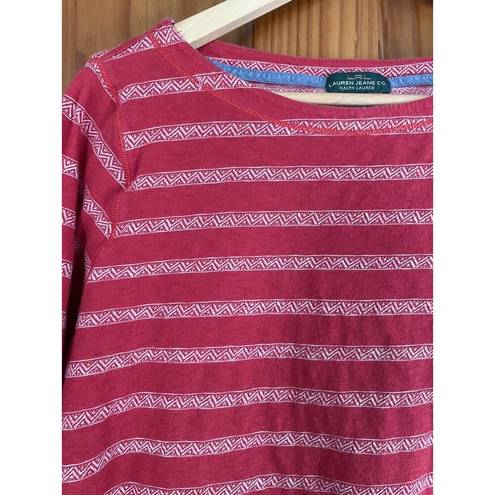 Krass&co LRL Lauren Jeans  Womens Longsleeve Tee Size M red white stripes