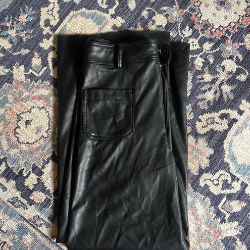 ZARA High-Waisted Faux Leather ZW Marine Straight Pants