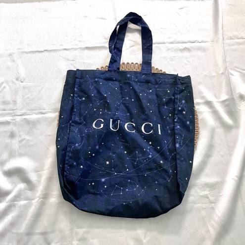 Gucci  Cloth Star Celestial Shopping Tote Blue