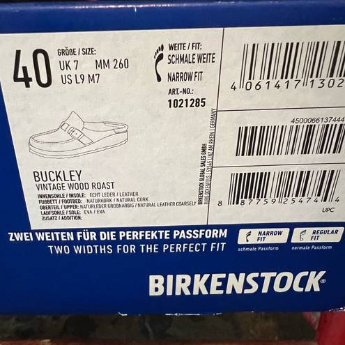 Birkenstock natural leather "buckley" clog (with box)