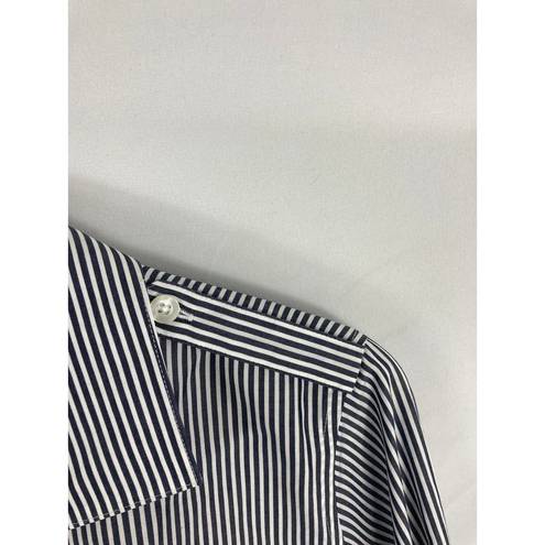 Chico's  No Iron Stripe button Down Shirt Size 1 / Medium