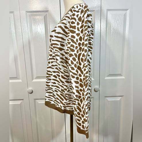 Dialogue  Animal Print Cardigan Sweater