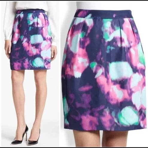 Kate Spade  Pink Purple Barry Abstract Watercolor Tie Dye Pencil Skirt Size 14 XL