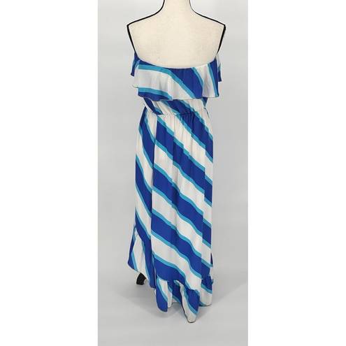 Lilly Pulitzer  Caldwell Sail Stripe Colorblock High Low Maxi Dress $278 Resort