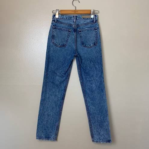 GRLFRND Helena High Waist Straight Leg Distressed Jeans Sz 24