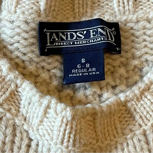 Lands'End Lands’ End Cream Wool Knit Sweater