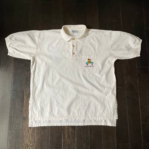 Polo Vintage White Coats Rica Frog Cotton  Short Sleeve Button Down Sz XL