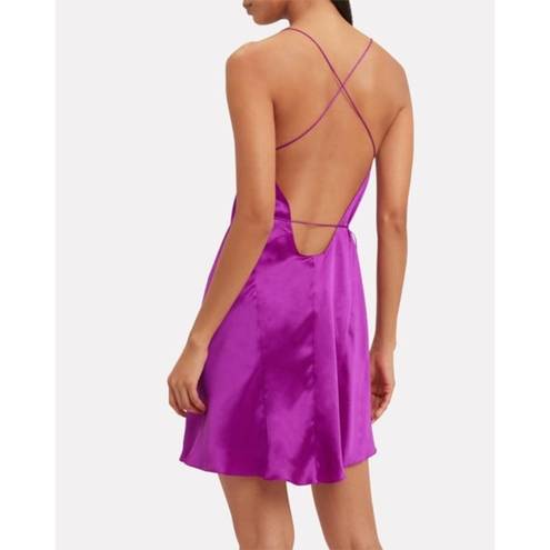 Michelle Mason Mason by  Strappy Silk Wrap Dress in Orchid