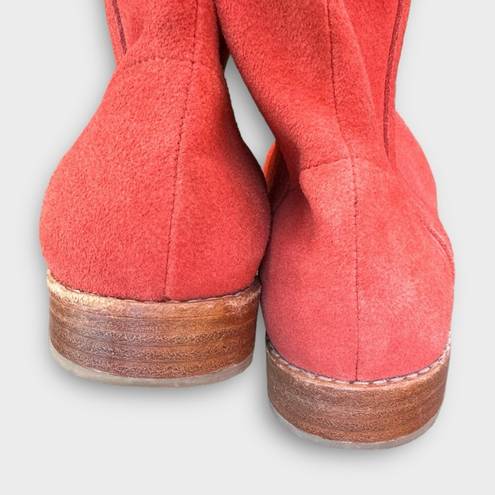 Joie  Pinyon Red Suede Western Slouchy Boots