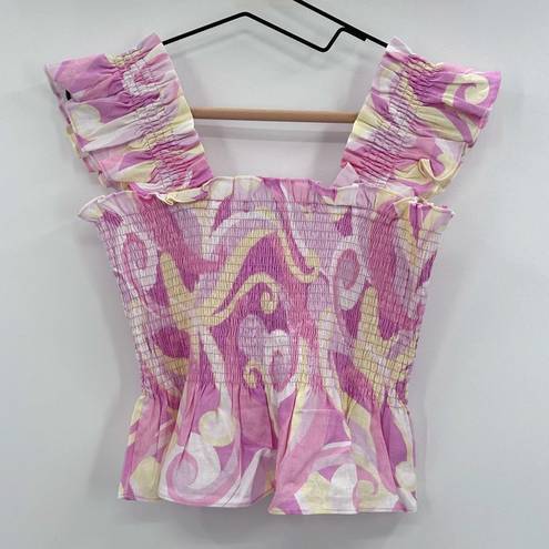 Hill House  The Paz 100% Linen Top Candy Kaleidoscope