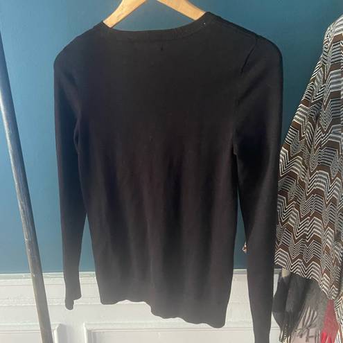 DKNY  Black Heart Print Valentines Day Crew Neck Sweater