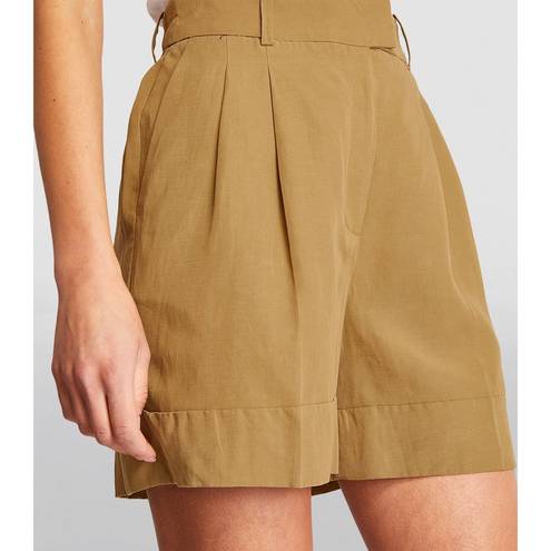 ALLSAINTS  Linen-Blend Deri Lyn Shorts Women's 12 Tan Pleated Wide Leg NWT