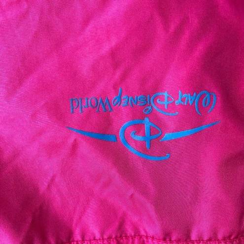  Parks Walt Disney World Women's Windbreaker Hooded Pink Rain Jacket Sz L