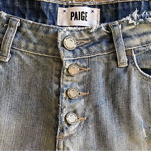 Paige Distressed Boyfriend Jeans 27 Button Fly Ripped Streetwear Boho