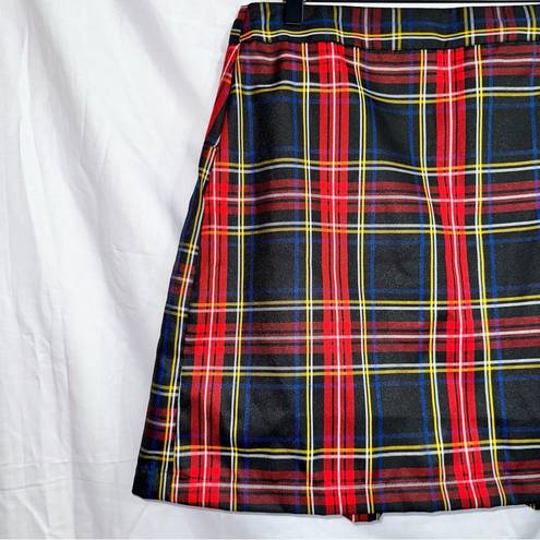 Sim & Sam  Pleated Plaid High Waisted A-line Mini Skirt size large