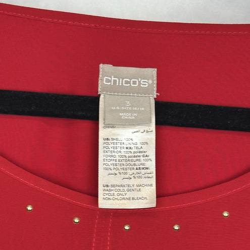 Chico's Red - Double-Layer Embellished Tank Sz 3