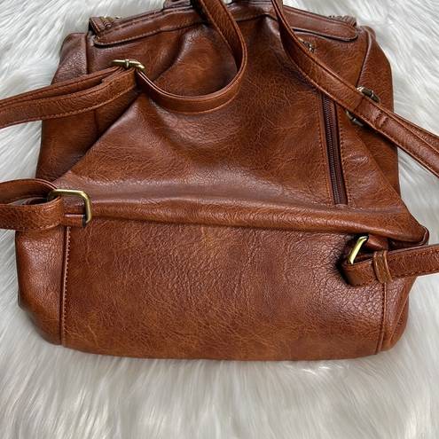 Krass&co Jen &  Brown Leather Flap Over Backpack