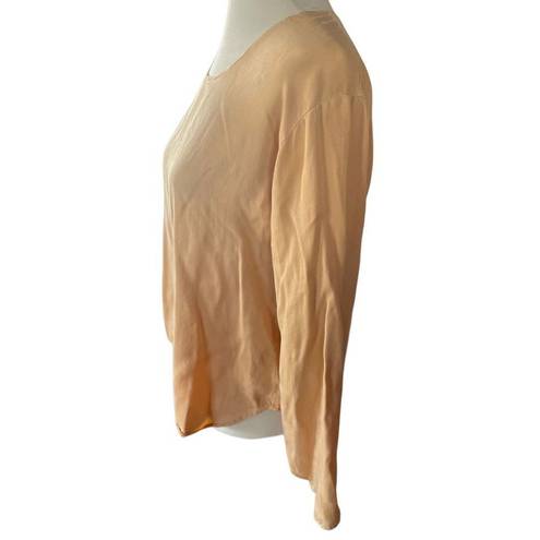 Habitat  Women's Golden Peach Flared V Shape Long Sleeves Scoop Neck Sweater Size