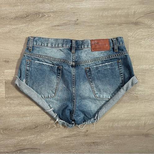 One Teaspoon One X  Relaxed Bandit Denim Jean Cuff Hem Shorts  27