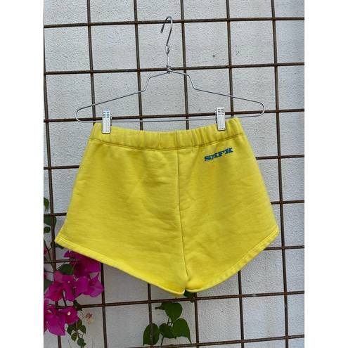 Lounge SMFK Shorts Womens Small Yellow Streetwear Sweatsuit Casual 