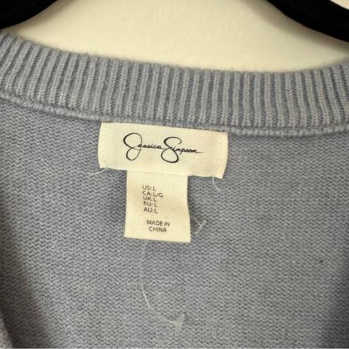 Jessica Simpson  | Light Blue Cableknit Button Front Sweater Vest Size Large