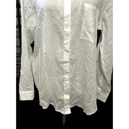 Treasure & Bond  Women's Classic White Long Sleeve Button Up Shirt L NWT