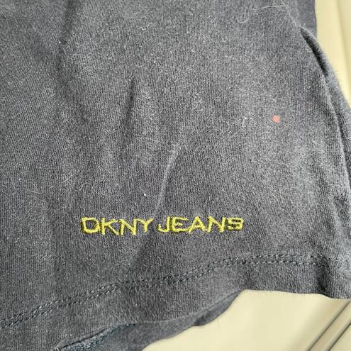 DKNY Jeans Y2K women's Medium half button black polo shirt