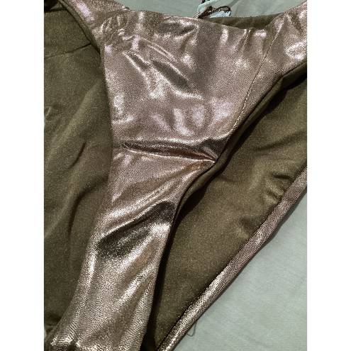 Good American  Foil Better Bikini Rev Bottom Mocha Metallic Bronze Size 2/M