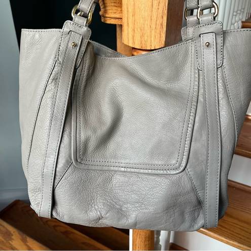 Kooba  Jonnie Grey Pebbled Leather Shopper Tote Bag