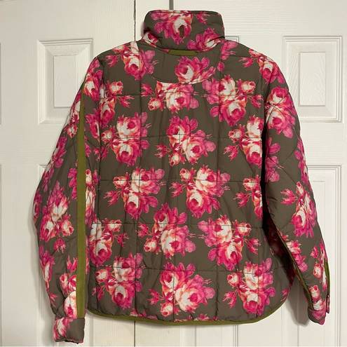 Free People Movement  Printed Pippa Packable Green & Floral Jacket NWT