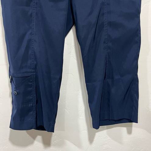 DKNYGOLF Capri Pant Sz 14 By Jamie Sadock Navy Stretch Pockets Loops Front Zip