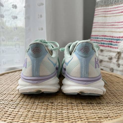 Hoka  One One Clifton 9 Sunlit Ocean Lilac Mist Road-Running Sneakers Women’s 7.5