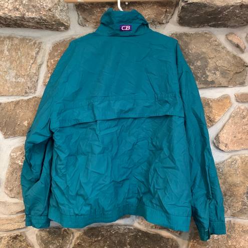 CB Sport Vintage Blue Green  Zip Up Windbreaker Bomber Jacket