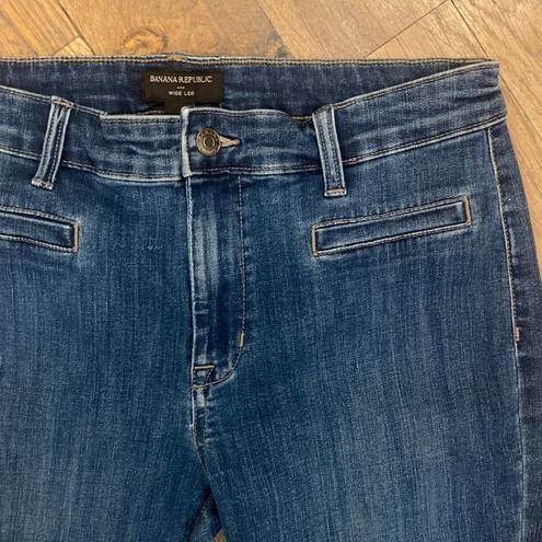 Banana Republic Wide Flare Leg Blue Denim Jeans Size 30