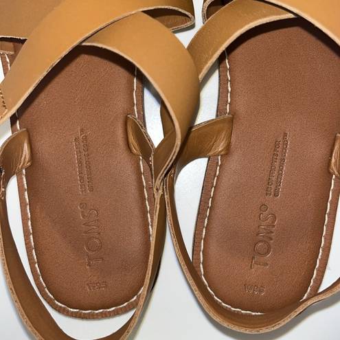 Toms  Sicily Strappy Leather Sandals Chestnut Brown Women’s 9.5 Summer