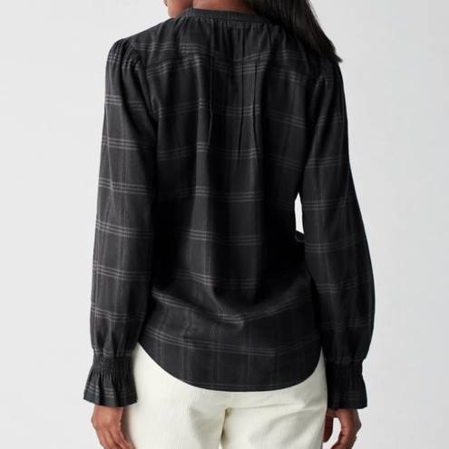 Harper New Faherty The  Top in Aspen Black Plaid Size Medium Retail $158