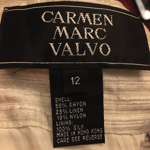 Carmen Marc Valvo  Beige Fancy Top with Beads & Zipper closure. NWT Size 12