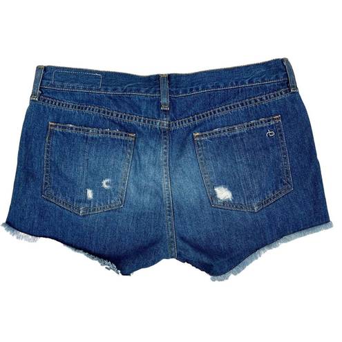 Rag and Bone  The Cutoff In Freeport Mid Rise Distressed Jean Shorts Women’s 28