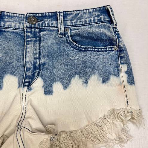 INC Denim High Waisted Bleach Dye Jean Shorts