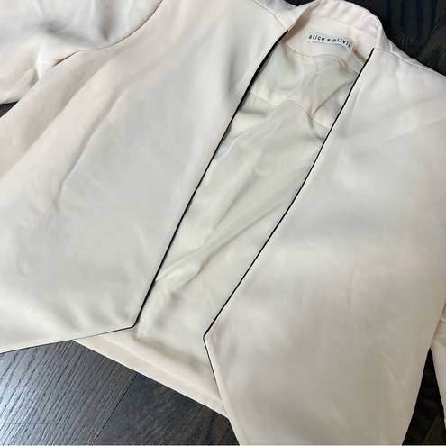 Alice + Olivia  White & Black Lined Cropped Blazer