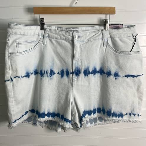 Ava & Viv  denim jean shorts tie dye no gap waistband white blue bottom Sz 24W