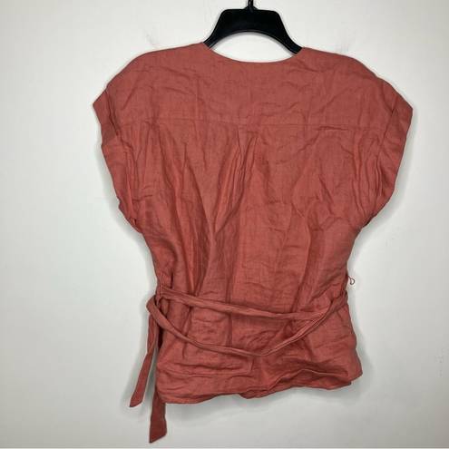 Treasure & Bond  100% linen wrap top size medium