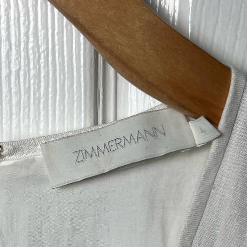 Zimmermann  Linen Cira Plunge Long Dress 12