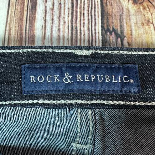 Rock & Republic Rock Republic KASANDRA Womens Size 14 Dark Blue Boot Cut Jeans Denim Pants 35x32