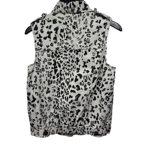 Dolled Up  Gray and Black Animal Print Denim Vest Size Small