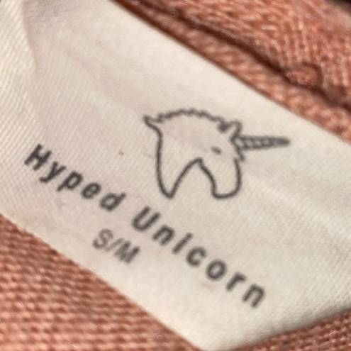 Hyped Unicorn  pink Vneck sweater size S/M