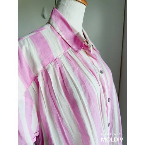 We The Free Barbie Bubblegum Pink Button Down Float Away Top NWT | M