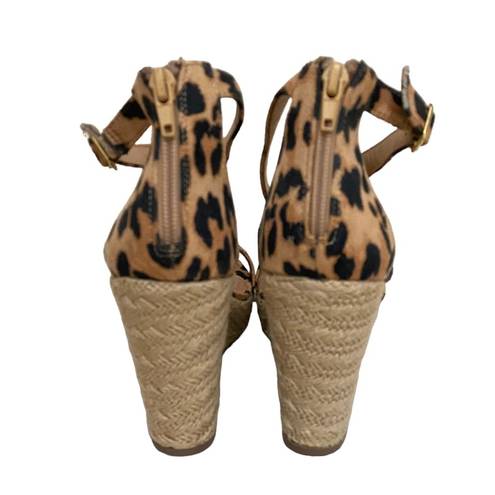 Charlotte Russe  Leopard Cross Strap Espadrille Wedge Sandals